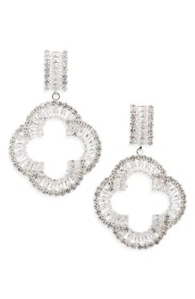 Tasha Lucky Clover Drop Earrings In Metallic