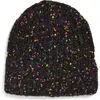 Tasha Marled Confetti Cuffed Beanie In Black