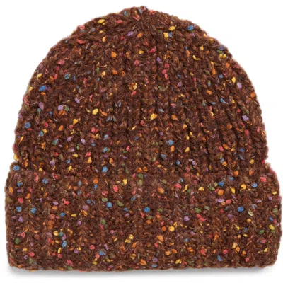 Tasha Marled Confetti Cuffed Beanie In Brown