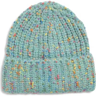 Tasha Marled Confetti Cuffed Beanie In Green