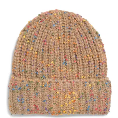 Tasha Marled Confetti Cuffed Beanie In Neutral