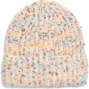 Tasha Marled Confetti Cuffed Beanie In White