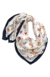 Tasha Mini Flowers Scarf In Ivory/ Multi