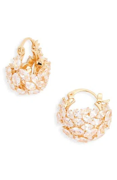 Tasha Mixed Stone Pavé Huggie Hoop Earrings In Gold