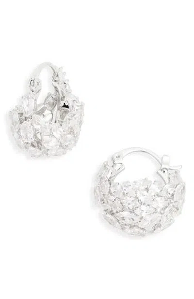 Tasha Mixed Stone Pavé Huggie Hoop Earrings In Metallic