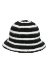 Tasha Mixed Stripe Bucket Hat In Black