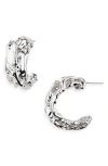 Tasha Molten 'c' Hoop Earrings In Silver