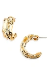 Tasha Molten 'c' Hoop Earrings In Metallic