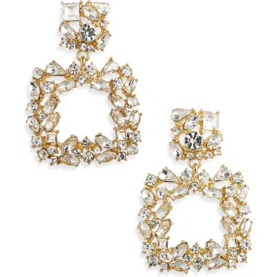 Tasha Open Square Drop Earrings In Gold