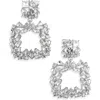Tasha Open Square Drop Earrings In Metallic