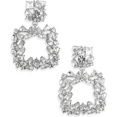 Tasha Open Square Drop Earrings In Metallic