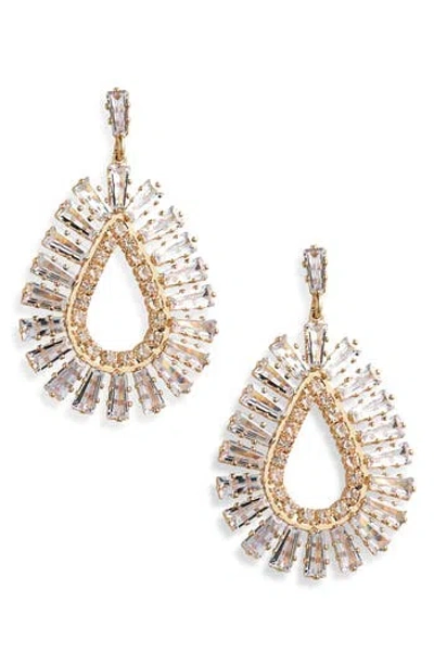 Tasha Open Teardrop Drop Earrings In Gold