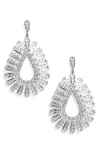 Tasha Open Teardrop Drop Earrings In Metallic