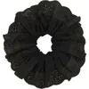 Tasha Oversize Eyelet Scrunchie In Black