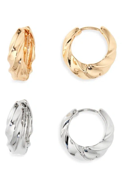 Tasha Pack Of 2 Mini Twist Hoop Earrings In Gold