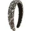 Tasha Padded Metallic Tweed Headband In Gray
