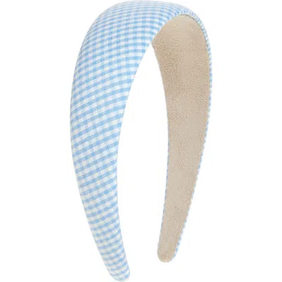 Tasha Padded Plaid Headband In Blue