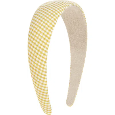 Tasha Padded Plaid Headband In Yellow