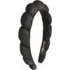 Tasha Padded Satin Headband In Black