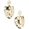 Tasha Palm Leaf Drop Earrings In Gold
