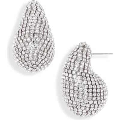 Tasha Pavé Crystal Bean Stud Earrings In Metallic