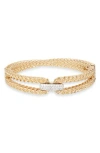 Tasha Pavé Crystal Double Curb Link Bangle Bracelet In Gold