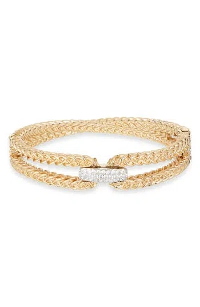 Tasha Pavé Crystal Double Curb Link Bangle Bracelet In Gold