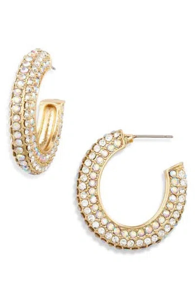 Tasha Pavé Crystal Hoop Earrings In Gold