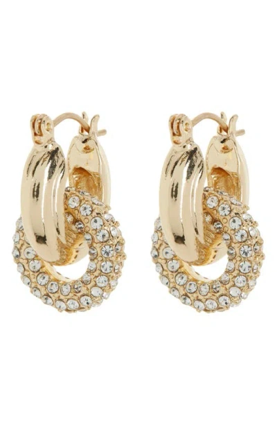 Tasha Pavé Crystal Hoop Earrings In Gold
