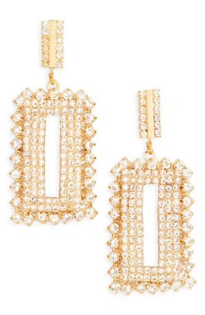 Tasha Pavé Crystal Rectangular Drop Earrings