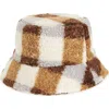 Tasha Plaid Fleece Bucket Hat In Brown