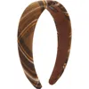 Tasha Plaid Padded Headband In Brown