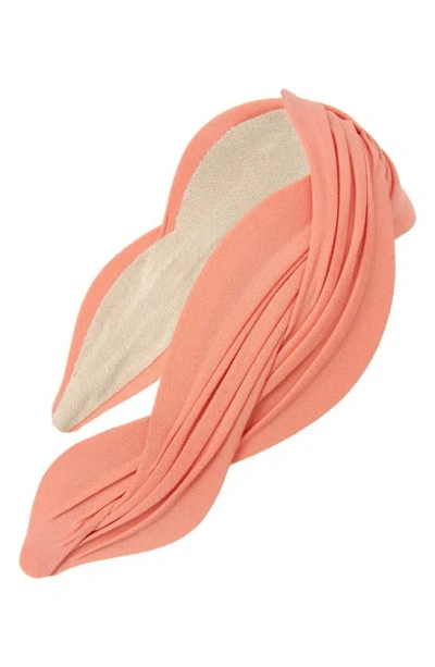 Tasha Pleated Headband In Coral