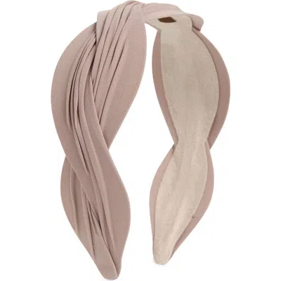 Tasha Pleated Headband In Taupe