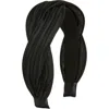 Tasha Pleated Twist Headband In Black