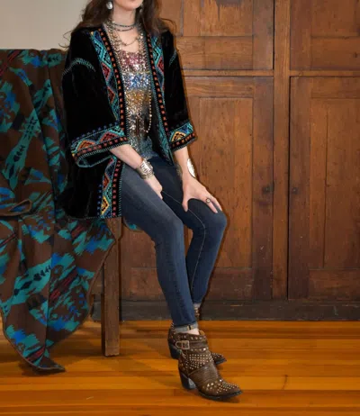 Tasha Polizzi Baldwin Cardigan In Chocolate Brown In Multi