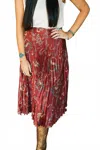 Tasha Polizzi Cierra Pleated Skirt In Red