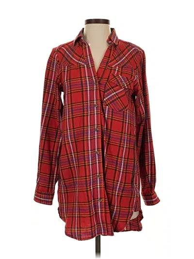 Pre-owned Tasha Polizzi Collection Long Sleeve Button Down Shirt In Red