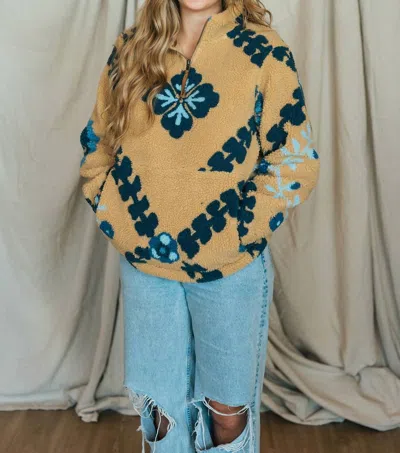 Tasha Polizzi Fleece Pullover In Wheat In Gold