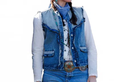 Tasha Polizzi Jeni Denim Vest In Washed Blue