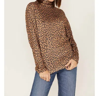 Tasha Polizzi Kylie Turtleneck Top In Leopard Print In Multi