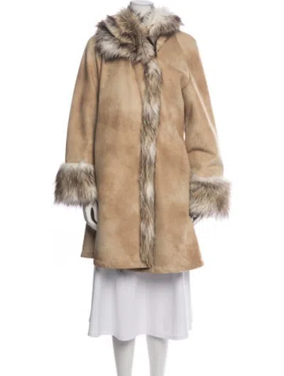 Pre-owned Tasha Polizzi Leather Coat In Neutrals