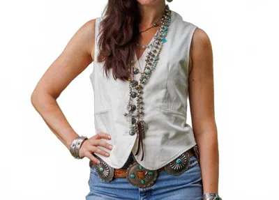 Tasha Polizzi Lilith V-neck Vest In White In Multi