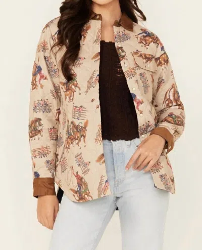 Tasha Polizzi Roxanne Shacket In Beige In Multi