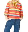 Tasha Polizzi Serape Blouse In Red Multi