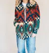 Tasha Polizzi Southwestern Print Blanket Jacket In Blue Ridge