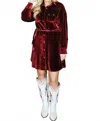 Tasha Polizzi Velvet Tunic Dress In Maroon