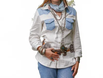 Tasha Polizzi Virginia Button Down Shirt In White In Multi