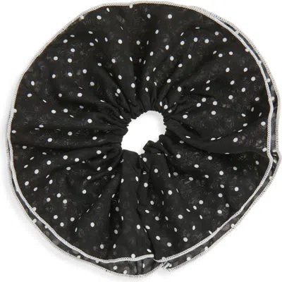 Tasha Polka Dot Scrunchies In Black