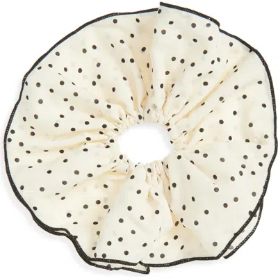 Tasha Polka Dot Scrunchies In White
